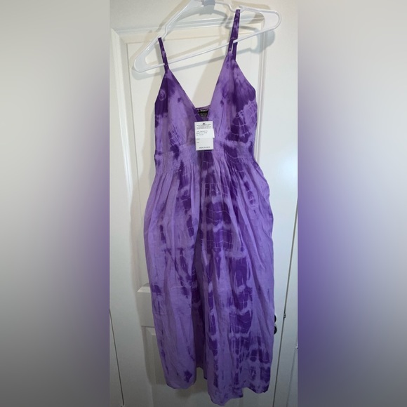 New Women S.R. Fashion purple tie-dye, Multi-patterned Dress Sleeves FREE SIZE - Picture 4 of 4